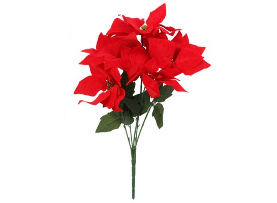 Bukiet 5 poinsecji welurowych 48 cm