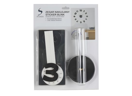 Zegar naklejany Sticker Blink 75 cm czarny