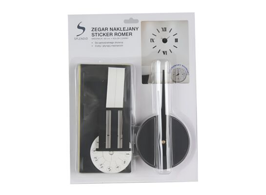 Zegar naklejany Sticker Romer 60 cm czarny