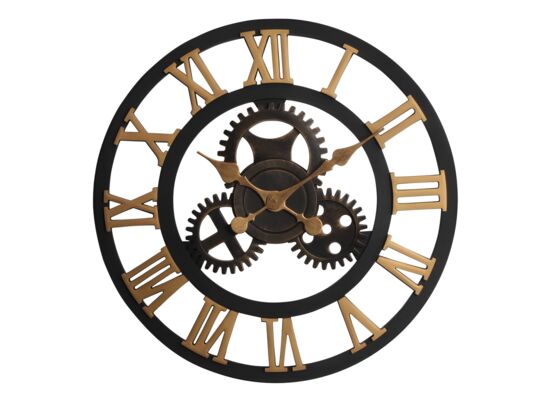 Zegar ścienny Nero 58 x 4 cm czarno-złoty