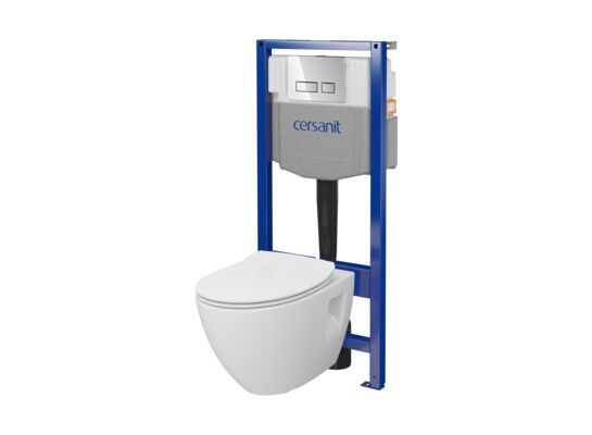 Zestaw podtynkowy z miską WC Moduo B986 SYSTEM 50 MECH MZ211 deska DUR SLIM przycisk chrom połysk Cersanit