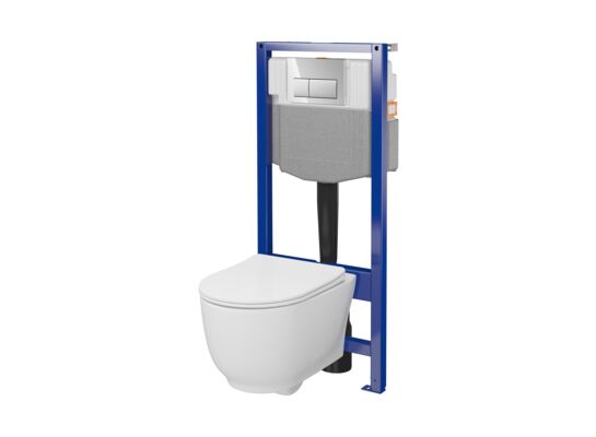 Zestaw podtynkowy z miską WC EdesaC457 SYSTEM 50 MECH MZ122 deska DUR przycisk chrom połysk Cersanit