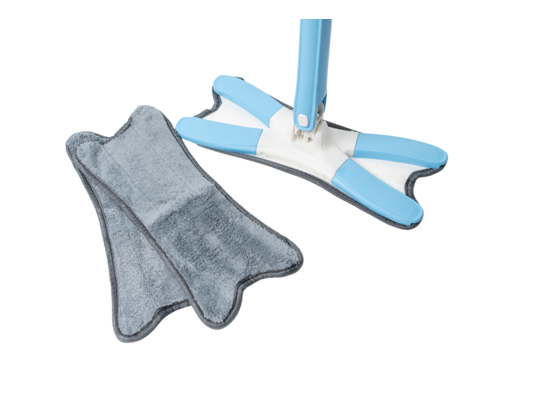 Mop obrotowy wielofunkcyjny płaski wyciskany niebieski z 3 wkładami