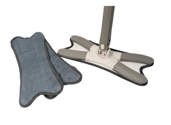 Mop obrotowy wielofunkcyjny płaski wyciskany szary z 3 wkładami