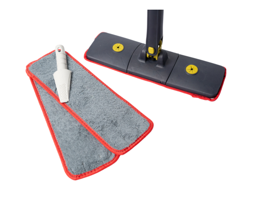 Mop obrotowy wielofunkcyjny płaski wyciskany motylek z 3 wkładami