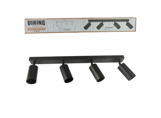 Lampa sufitowa poczwórna kpe GU10 czarna 35 W VIKING