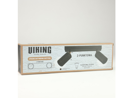 Lampa sufitowa podwójna KPE GU10 czarna 35 W VIKING