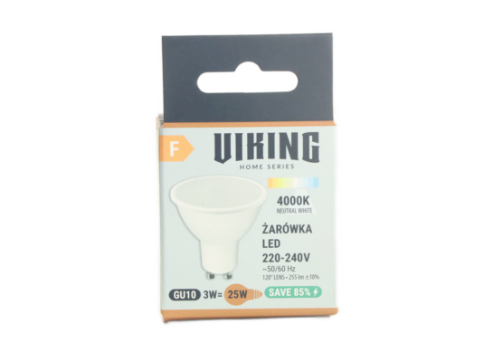 Żarówka LED GU10 120 stopni 3 W lumens VK120