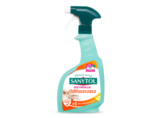 Odtłuszczacz spray 500ml DEZYNFEKUJE Sanytol