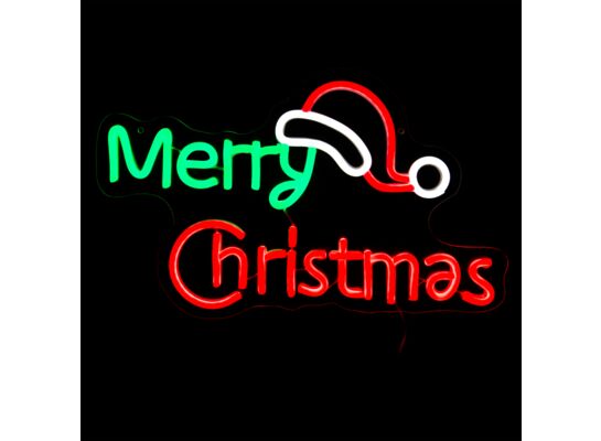 Neon LED merry christmas 40 x 24,5 cm 5 V czerwony-zielony