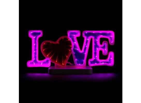 Neon Led love biurkowy 20 x 9,7 x 8 cm różowy 5 V