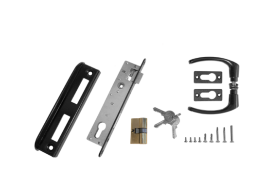 Zestaw akcesoriów zamek do furtki RAL7024