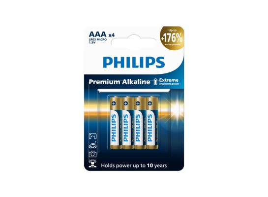 Bateria Premium Alkaline LR03/AAA 4 szt.Philips