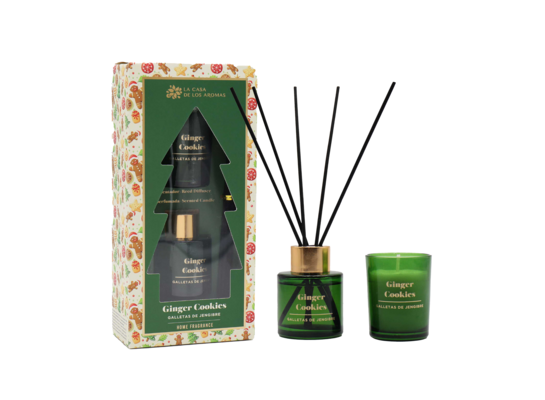 Patyczki zapachowe 50 ml + świeca imbirowa zestaw x-mas