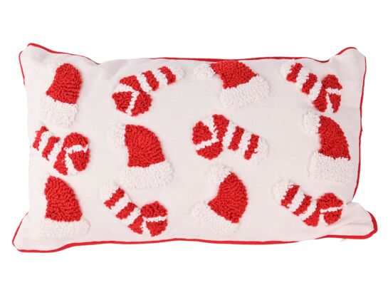 Poduszka świąteczna biało-czerwona 30 x 50 cm