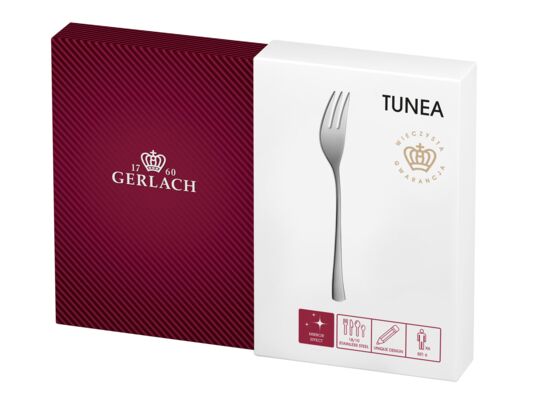 Widelczyki do ciasta tunea połysk komplet 6 sztuk srebrne