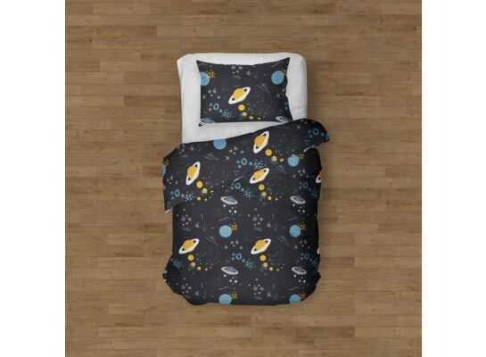Komplet pościeli bawełnianej Galactic 160 x 200 cm + 70 x 80 cm niebieski