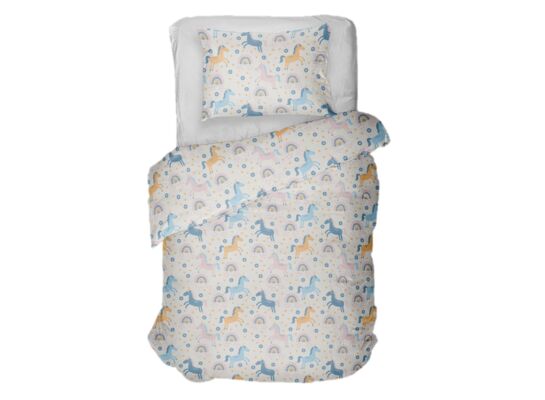 Komplet pościeli Pony 140 x 200 cm + 70 x 80 cm wielokolorowy