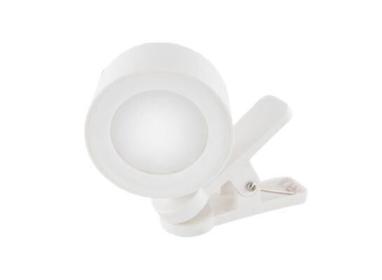 Lampka ładowalna obrotowa LED 2 w 1 z klipem biała 2 W