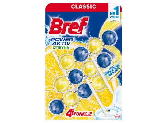 Zawieszka do WC BREF Power Aktiv Lemon 3x50 g
