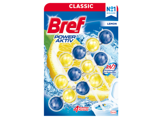 Zawieszka do WC BREF Power Aktiv Lemon 3x50 g