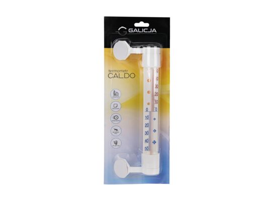 Termometr zaokienny Caldo duży 30 cm biały