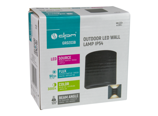 Kinkiet zewnętrzny 3 W 240 lm 3000K IP54 czarny