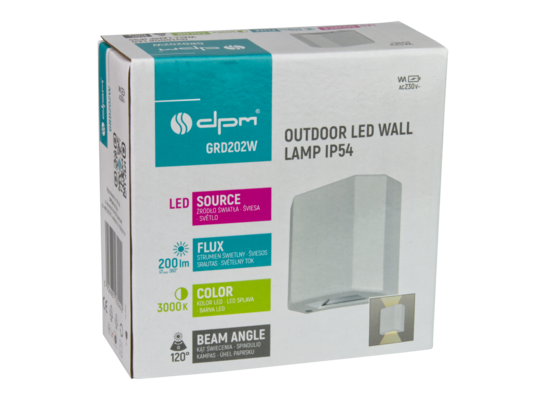 Kinkiet zewnętrzny 6 W 480 lm 3000K IP54 biały