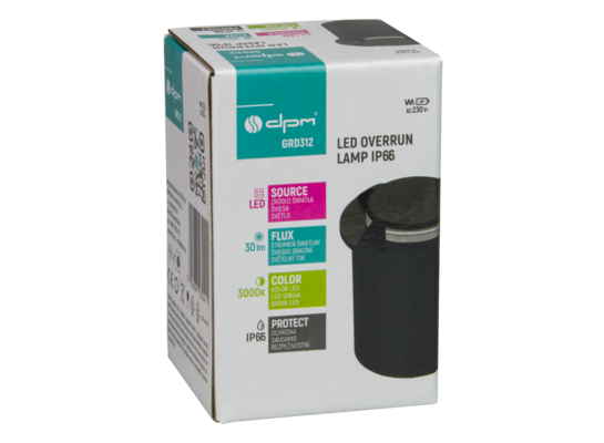 Lampa najazdowa 1 W 80 lm 3000K IP67 czarny