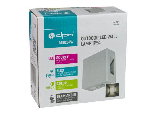 Kinkiet zewnętrzny 6 W 480 lm 3000K IP54 biały