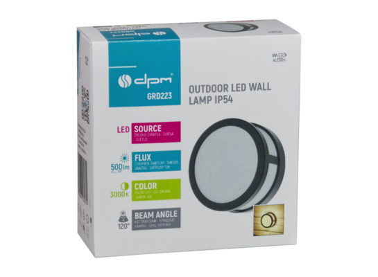 Kinkiet zewnętrzny 8 W 560 lm 3000K IP65 czarny