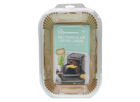 Wkłady papierowe do air fryera prostokątne 20 x 14 cm 60 sztuk