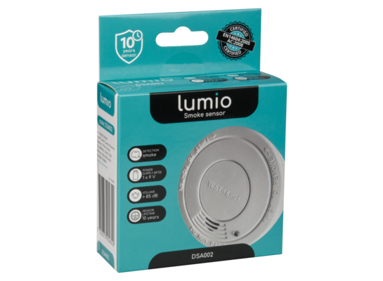Czujnik dymu sufitowy bateryjny Lumio IP20