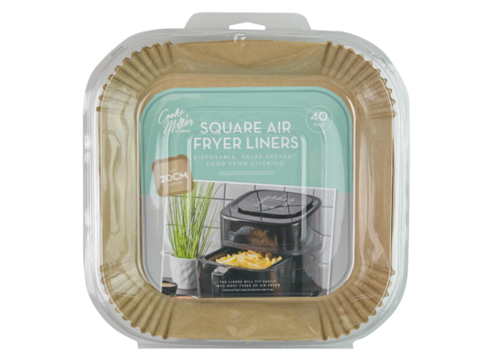Wkłady kwadratowe do air fryera 20 x 20 cm 40 sztuk