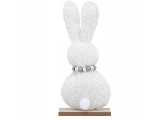 Figurka tekstylna boucle zając 25,5 cm biały