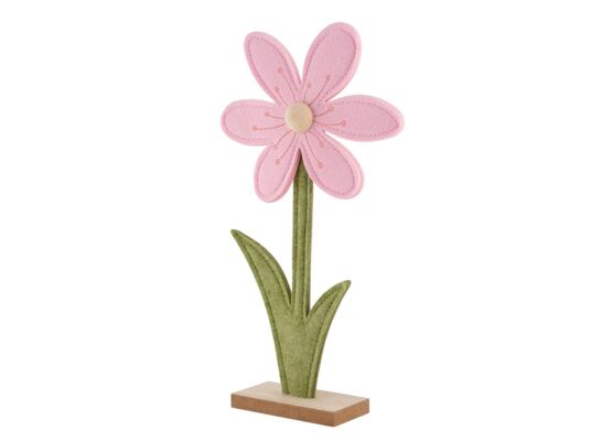 Figurka filcowa różowy kwiatek 13 x 4 x 27,5 cm