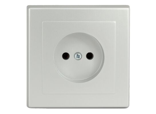 Gniazdo pojedyncze bez uziemienia jowisz srebrne