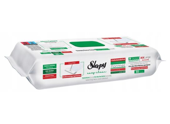Nawilżane wkłady do mopa SLEEPY EASY CLEAN zielone zapach sosny 50 szt.