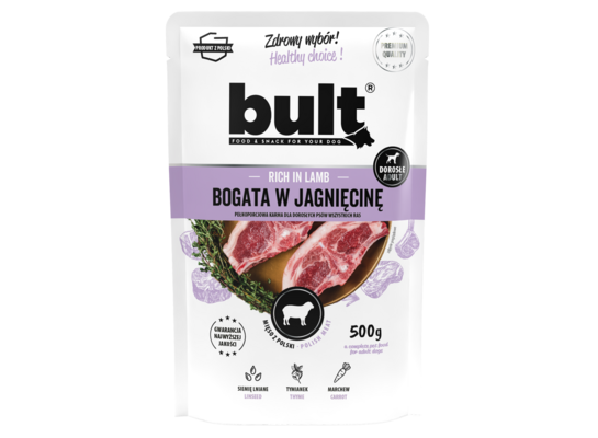 Saszetka dla psa bogata w jagnięcinę 500 g