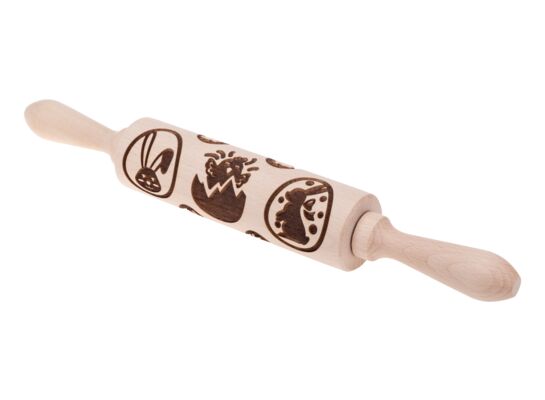 Wałek grawerowany Odette 16 cm drewniany zajączki wielkanocne