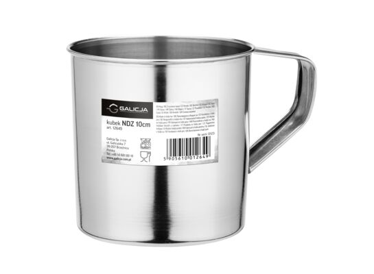Kubek nierdzewny 10 cm srebrny