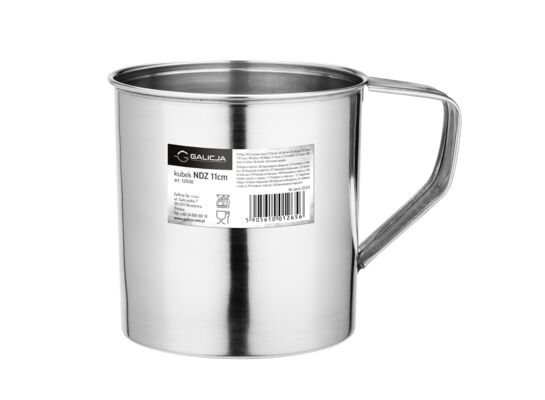 Kubek nierdzewny 11 cm srebrny