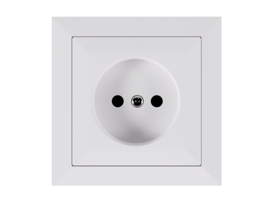 Gniazdo podwójne podtynkowe bez uziemienia perła PT-15P białe 16 A 250 V