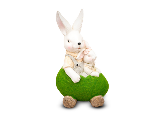 Figurka zając z maleństwem duży 45 cm