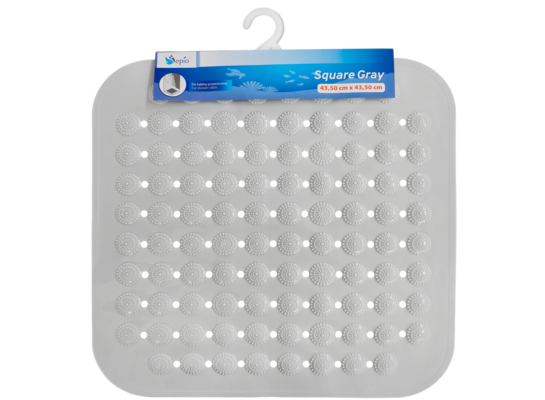 Mata antypoślizgowa Square szara 43,5 x 43,5 cm
