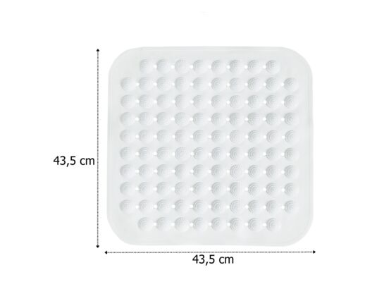 Mata antypoślizgowa Square biała 43,5 x 43,5 cm