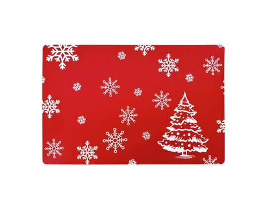 Mata stołowa Zimowa Choinka prostokątna 28 x 43 cm czerwony