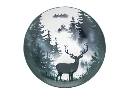 Talerz porcelanowy Secret Forest deserowy 20 cm wielokolorowy