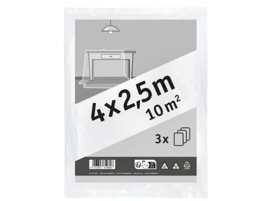 Folia malarska 4 my 4 x 2,5 m 3 sztuki