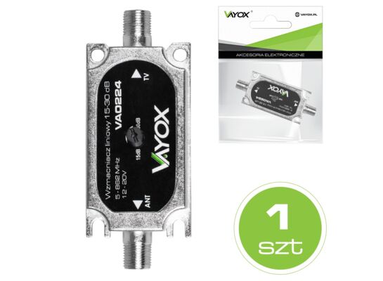 Wzmacniacz sygnału DVB-T z regulacją 15-30 db LB0118 VA0224 Vayox